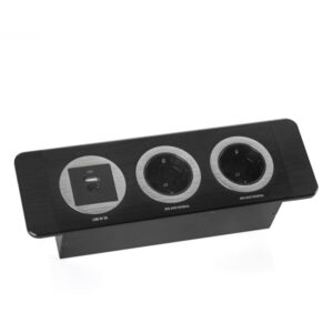 پریز برق ملونی با درپوش مگنتی به همراه شارژر USB مشکی خشدار