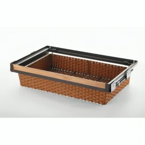 سبد حصیری ریلی با فرانت طرح چوب سری Naka Wood موکا سایز 60