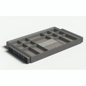 جای زیور آلات چرمی ریلی سری Monika رنگ Gun Grey سایز 60